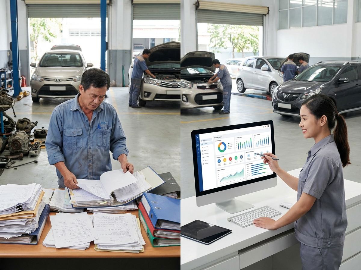 Phần Mềm Quản Lý Garage Ô Tô: Top Lựa Chọn Tốt Nhất 2026 — Garage Nhỏ Có Cần Phần Mềm Không?